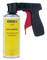A spray gun, mounted on a can of Faller Expert spray adhesive, with a yellow label. Suitable for precise spraying.