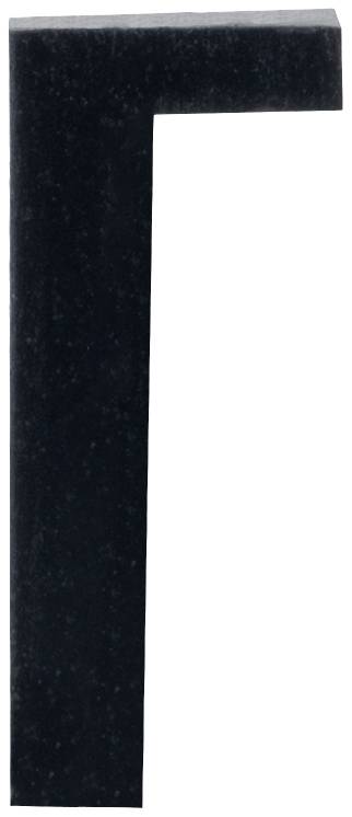 A right-angled, L-shaped black sign on a white background.