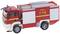 Red toy fire engine with 'Emergency 112' and 'Ziegler' logo, intricately designed, set against a white background.