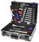 An open toolbox with various tools such as spanners, hammer, tape measure and spirit level.