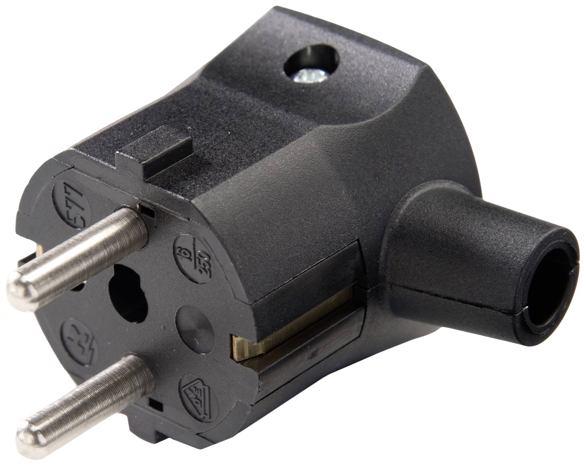 Martin Kaiser 577/sw Safety L-shape mains plug Polyamide 6 250 V Black IP20