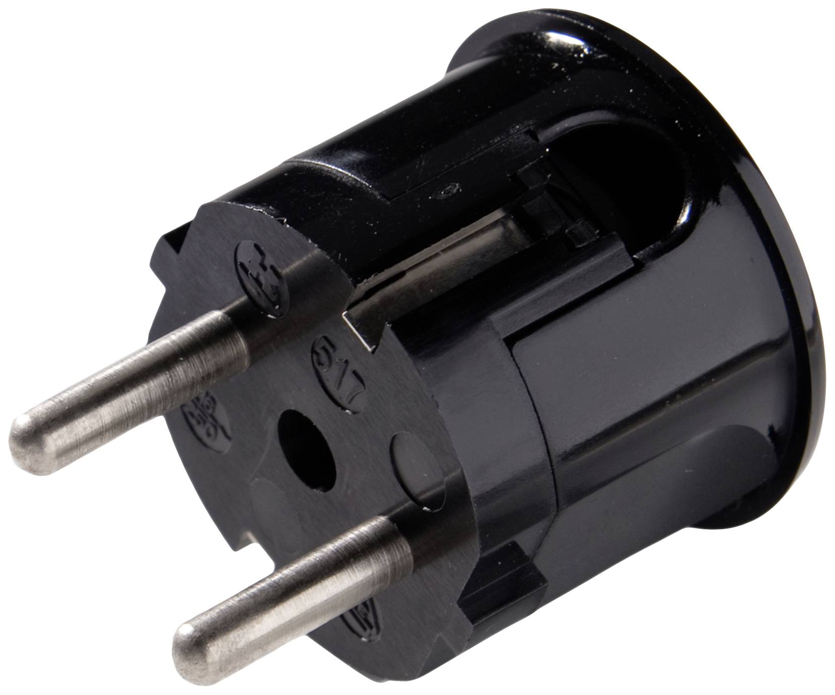 Martin Kaiser 517/sw Safety L-shape mains plug Polyamide 6 250 V Black IP20