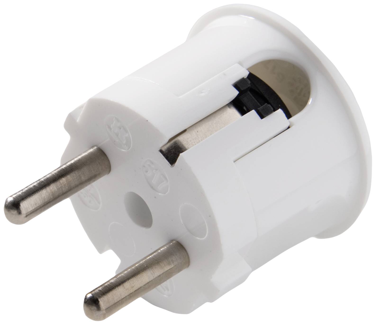 Martin Kaiser 517/kws Safety L-shape mains plug Polyamide 6 250 V Chalk white IP20