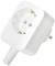 White adapter socket with side plug base, suitable for expanding existing socket outlets, against a white background.