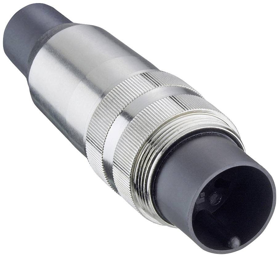 Connector type 03-0252 by HIRSCHMANN, silver and black, cylindrical shape, suitable for industrial applications.