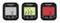 Three voltage indicator devices with different screens: on the left grey with '0', in the middle yellow with 'CORRECT 220V', on the right red with '8'.