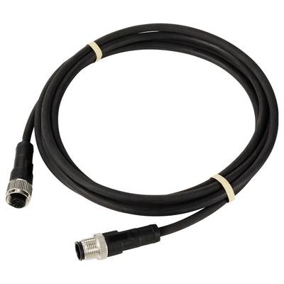 Black cable with two plugs at the ends, suitable for electronic connections.