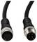 Two black circular connector cables with silver screw terminals; one showing the pin side, the other the socket side.
