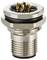 Metallic circular connector with multiple gold-plated electrical contacts, suitable for industrial and electronic applications.