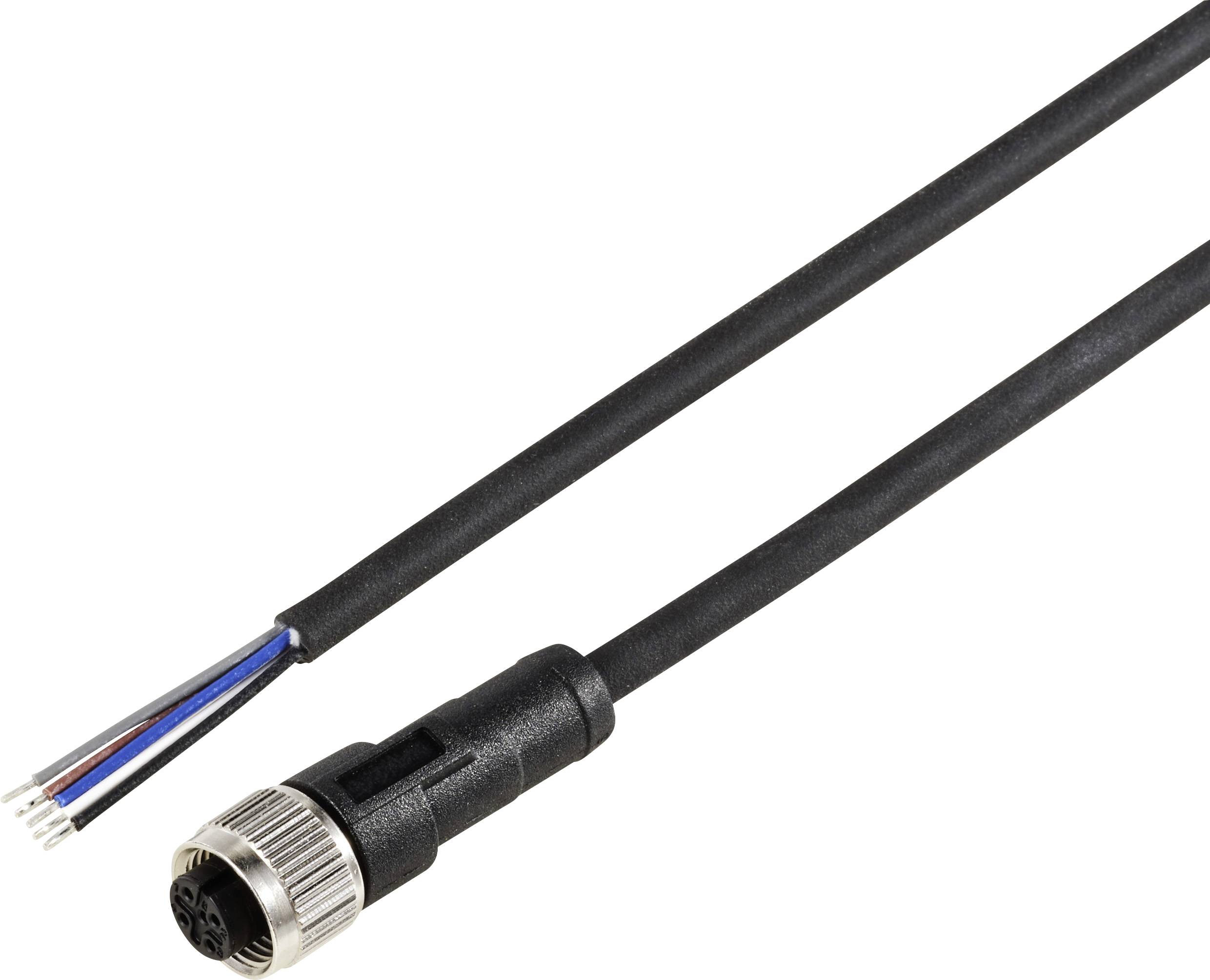 TRU COMPONENTS TC-12833108 Sensor/actuator cable M12 Connector, straight 2 m No. of pins (RJ): 5 1 pc(s)