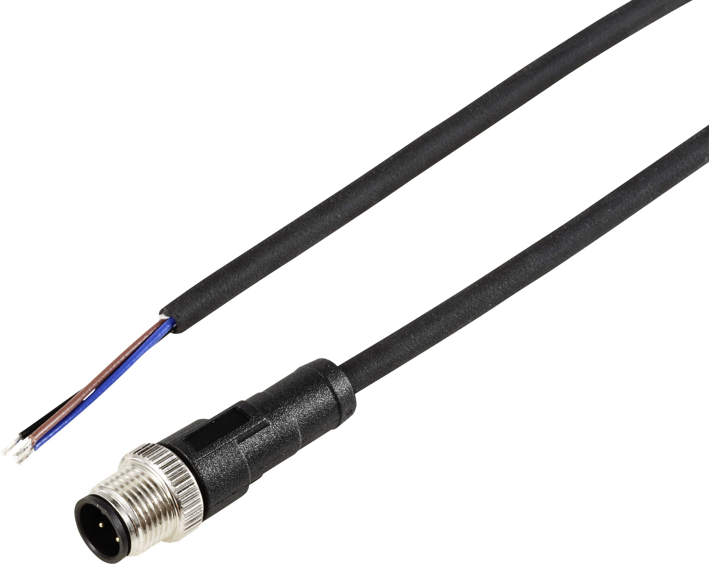 TRU COMPONENTS TC-12833168 Sensor/actuator cable M12 Plug, straight 10 m No. of pins (RJ): 3 1 pc(s)