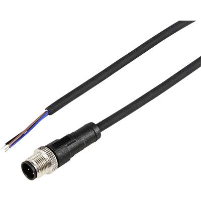 Connection cable with open end and round metal plug. Suitable for electronic devices.