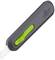 Grey-green safety cutter with a ceramic blade and non-slip handle. 'Slice' marking on the side.
