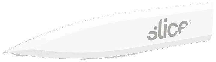 Slice ceramic blade attachment, long and narrow, against a white background. Used for precise cutting with specific Slice tools.