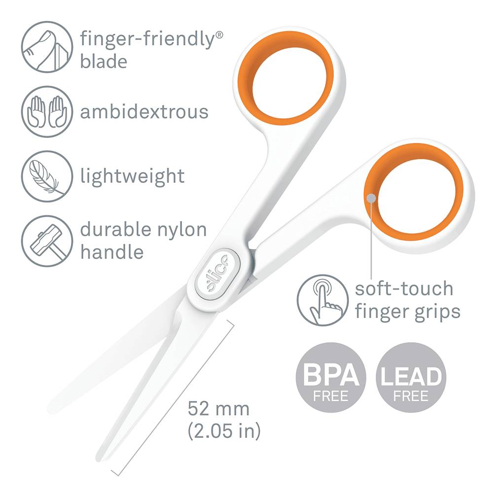 Slice 10544 All-purpose scissors Left-handed, Right-handed 141 mm White, Orange-9