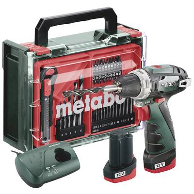 Metabo PowerMaxx BS Basic Set 600080710 Cordless drill 12 V 2 Ah Li-ion incl. spare battery, incl. charger, brushless, i