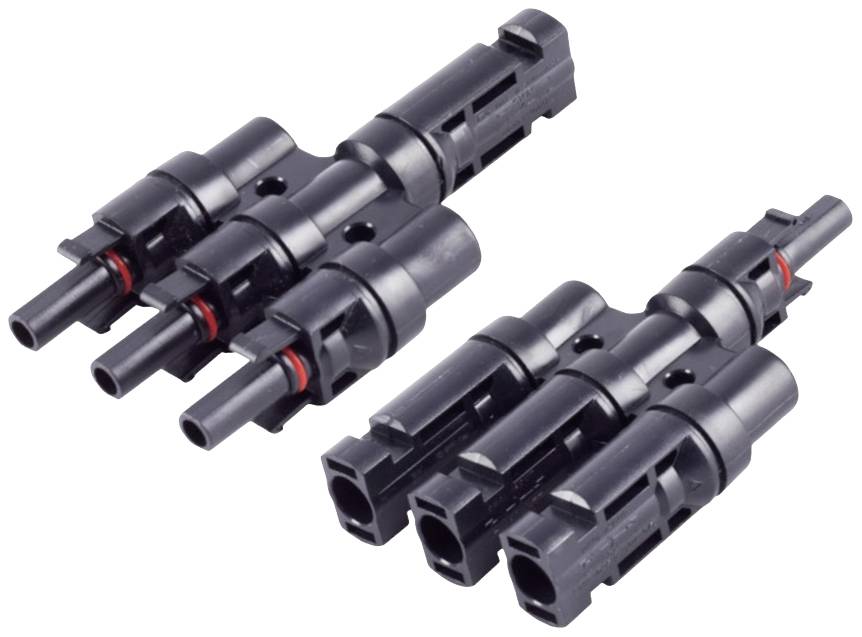 Photovoltaic T-adapter 2800015 3/1 Black BKL Electronic Content: 2 pc(s)