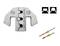 A crimping tool insert marked with 'Y2' and measurement values, alongside two isolated connector plugs and a symbol with two expressions.