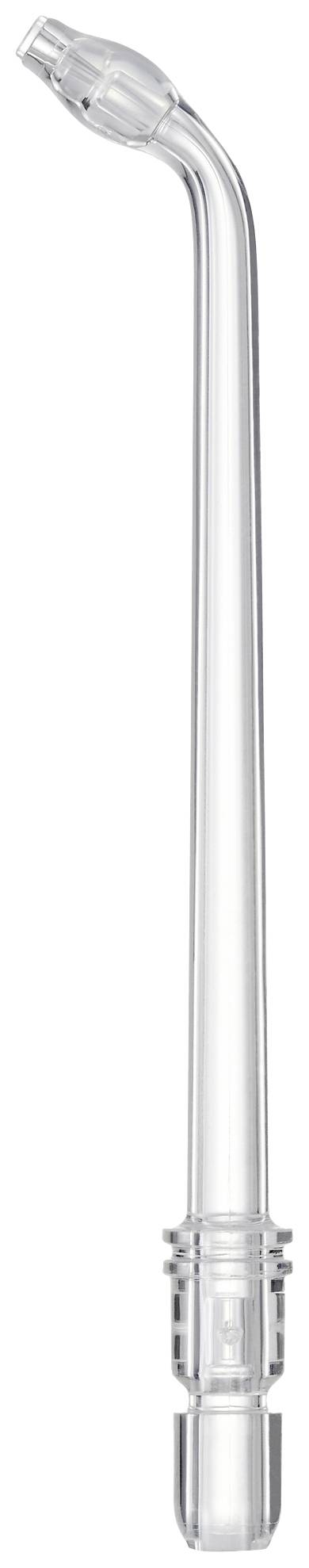 Transparent, curved plastic nozzle, possibly intended for a cleaning device.