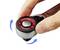 A hand turns the red ring of a tool clockwise. The ring displays 'L' and 'R' to control the direction of rotation.