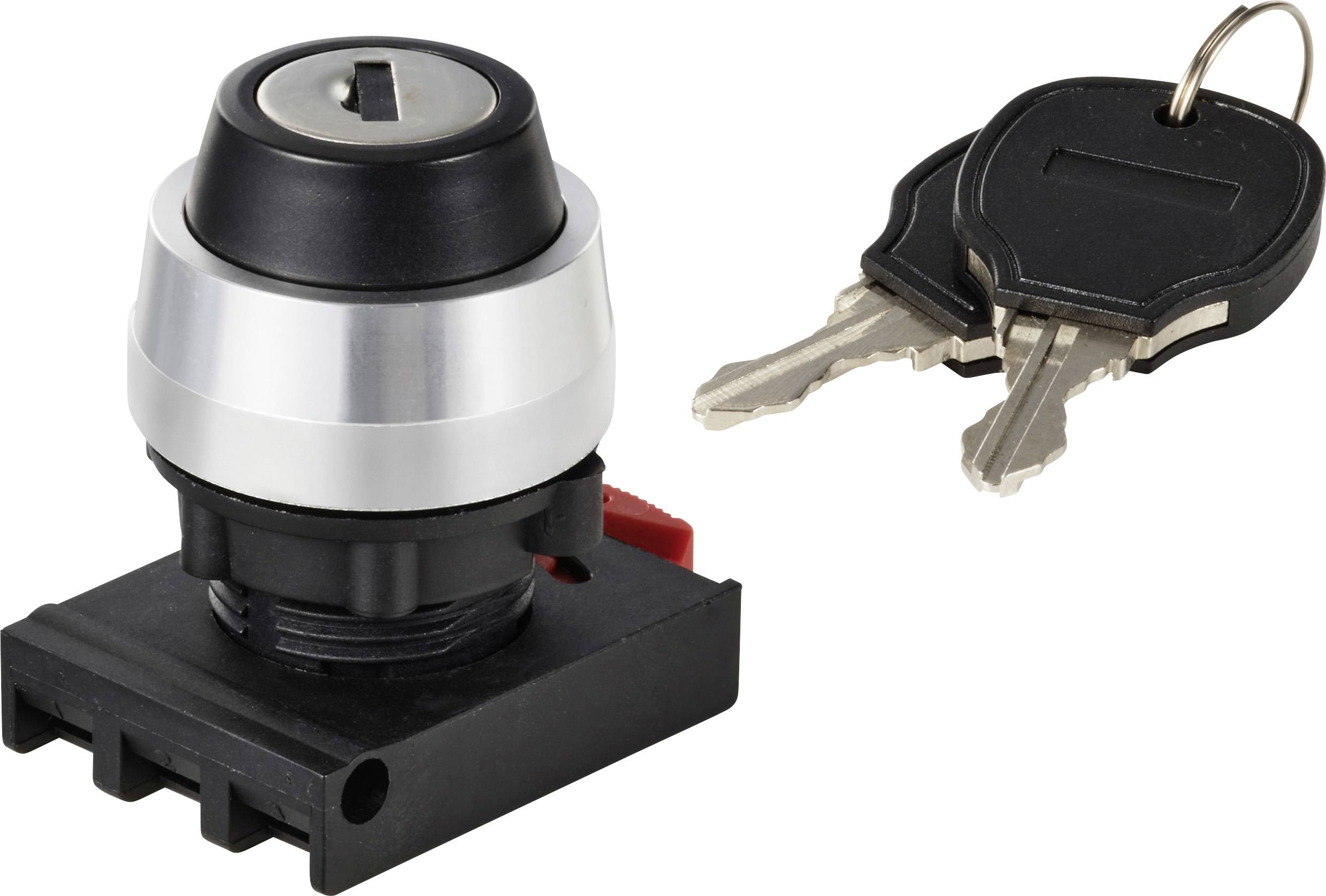 TRU COMPONENTS TC-12835264 ONPOW26BK-Y/21 Key switch head Toggle Black 2 x 90 ° 1 pc(s)
