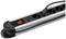 Six-way power strip with a red on/off switch and black cable. Suitable for extending power sources.