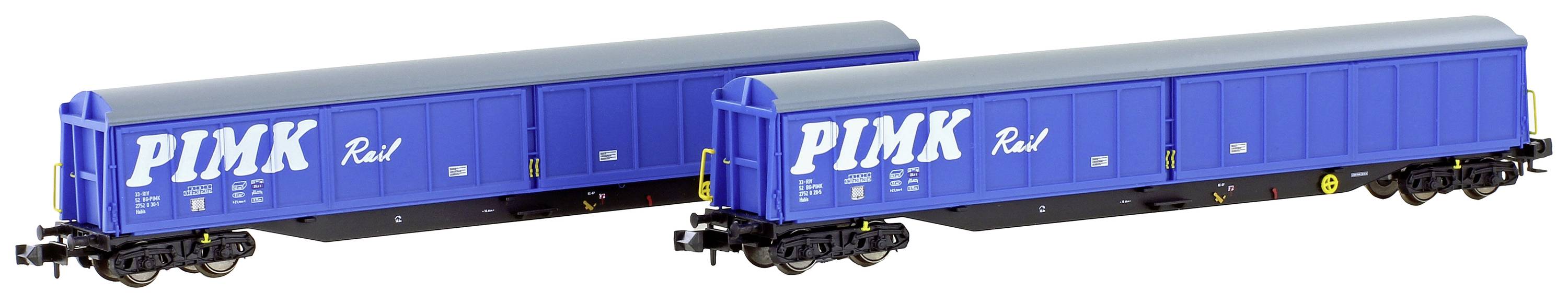 Hobbytrain H23445 N set of 2 sliding wall wagon Habis of Pimk rail