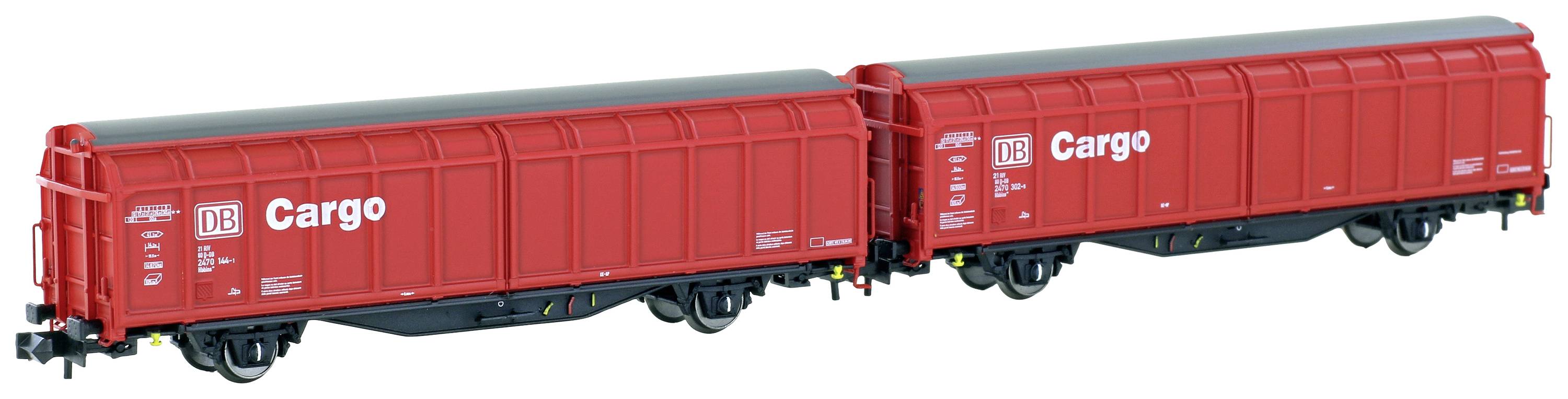 Hobbytrain H24651 N 2pc set sliding wall wagon Hbbillns of DB Cargo