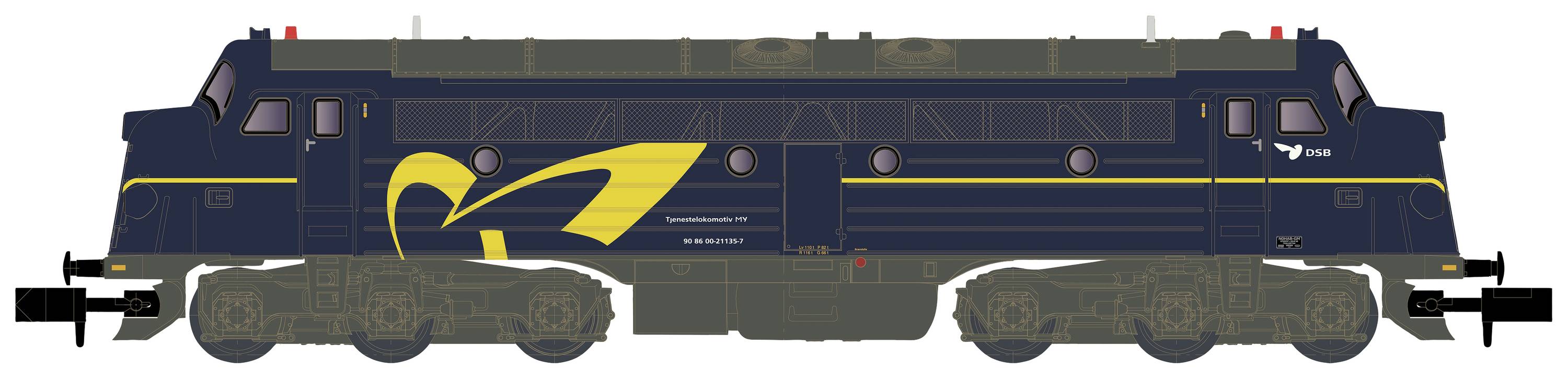 KATO by Lemke K2895 N Diesel loco MY 1135 Nohab from DSB Gods