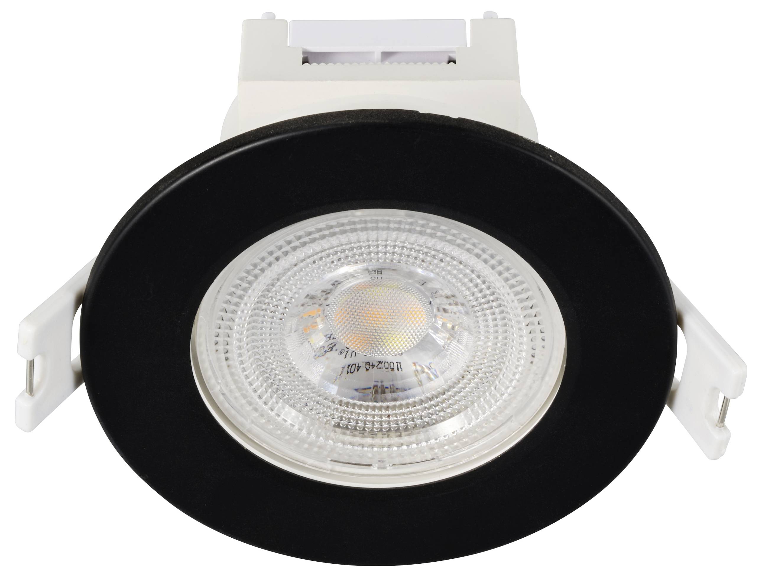 Black and white LED recessed ceiling light in a modern design. Suitable for elegant and energy-efficient interior lighting.
