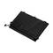 A rectangular, black battery with wires, suitable for electronic devices such as laptops or tablets.