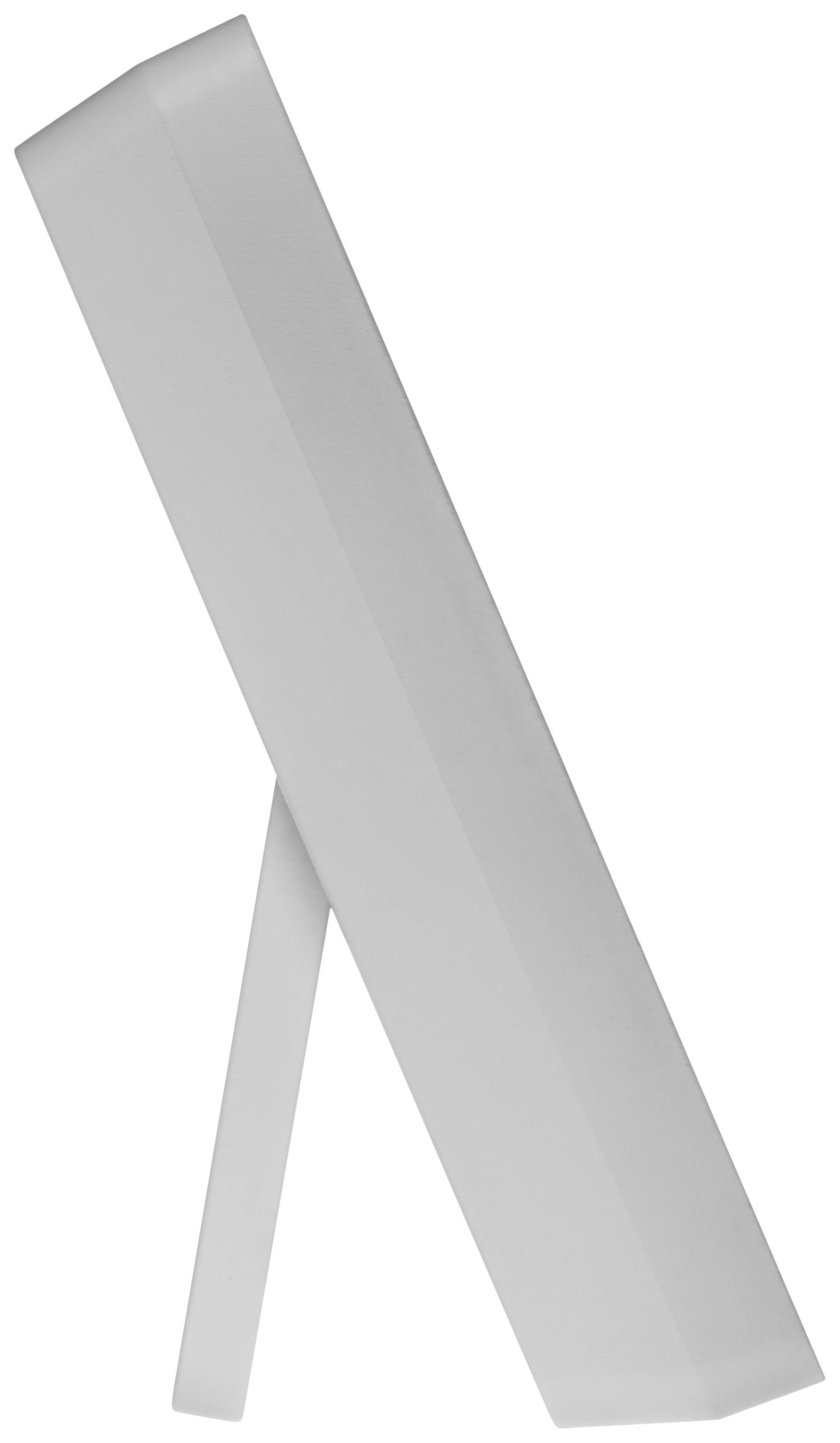 Side view of a white picture frame with a support at the back.