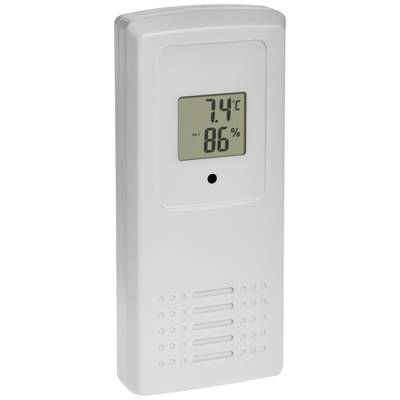A digital thermo-hygrometer displays '7.4°C' and '86%' for temperature and humidity on an LCD screen.