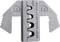 A metallic tool with teeth and scales for cable sizes; labelling shows measurements: '0.5-1.0', '1.5-2.5' mm².
