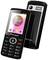 A sleek black mobile phone with a numeric keypad and small colour display, showing time and weather. Text 'Onestyle'.