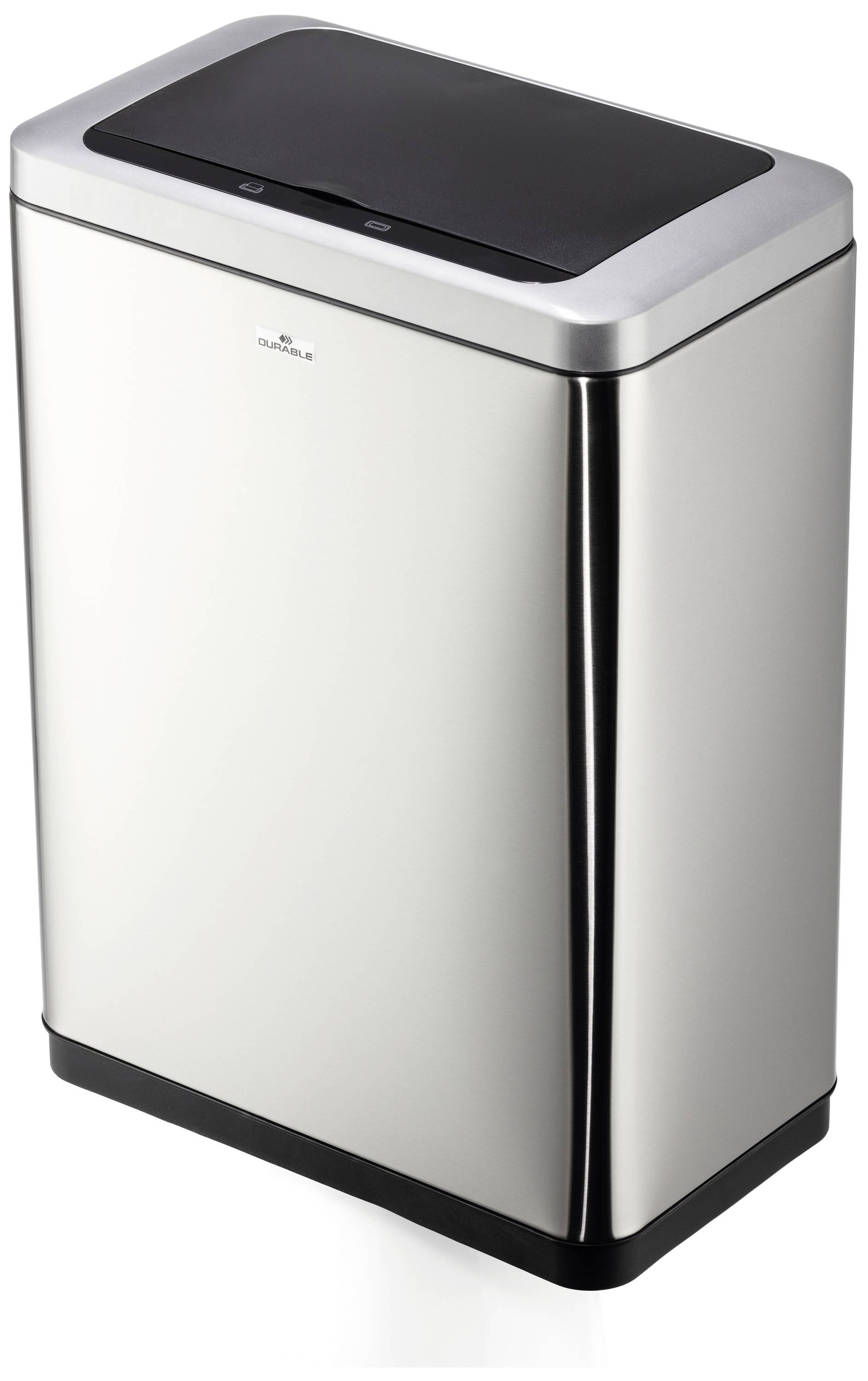 Durable NO TOUCH DUO 342423 Garbage bin 40 l (W x H x D) 460 x 650 x 270 mm Silver Automatic lid opener 1 pc(s)
