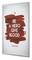 Poster with the text "Be a Hero, Give Blood" and "Donate Blood" in Red on a white background with red brush strokes
