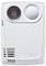 A white test device with two round sensors on top and ventilation slots at the bottom, suitable for temperature or air quality measurements.
