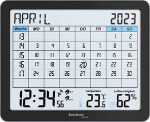 Techno Line WT2600 Radio Calendar Black Alarm times 2