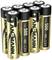 Six Ansmann alkaline batteries, Type 500, 1.5 V, arranged in two rows.