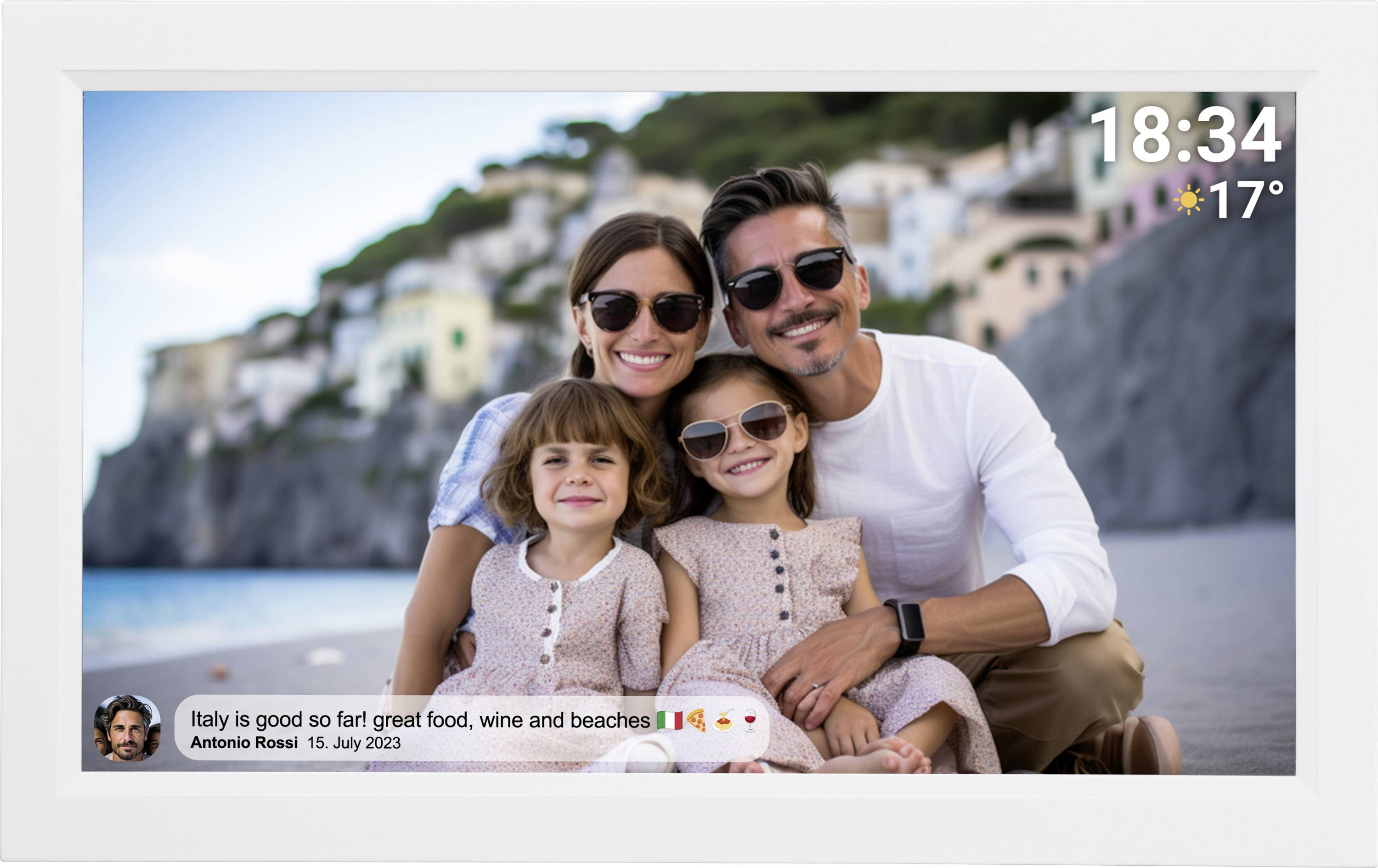 Denver PFF1503w Digital Wi-Fi photo frame 39.6 cm 15.6 inch EEC: D (A - G) 1920 x 1080 Pixel 16 GB White