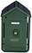 A green, rectangular device with solar panels on top and a hole on the front, likely suitable for wall mounting.