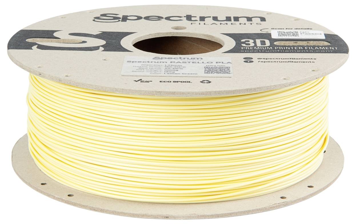 Yellow spool of 3D printer filament by Spectrum.