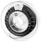 3D Printing Material: Black PLA Plastic on Spool. Label with Temperature Specifications and QR Code.