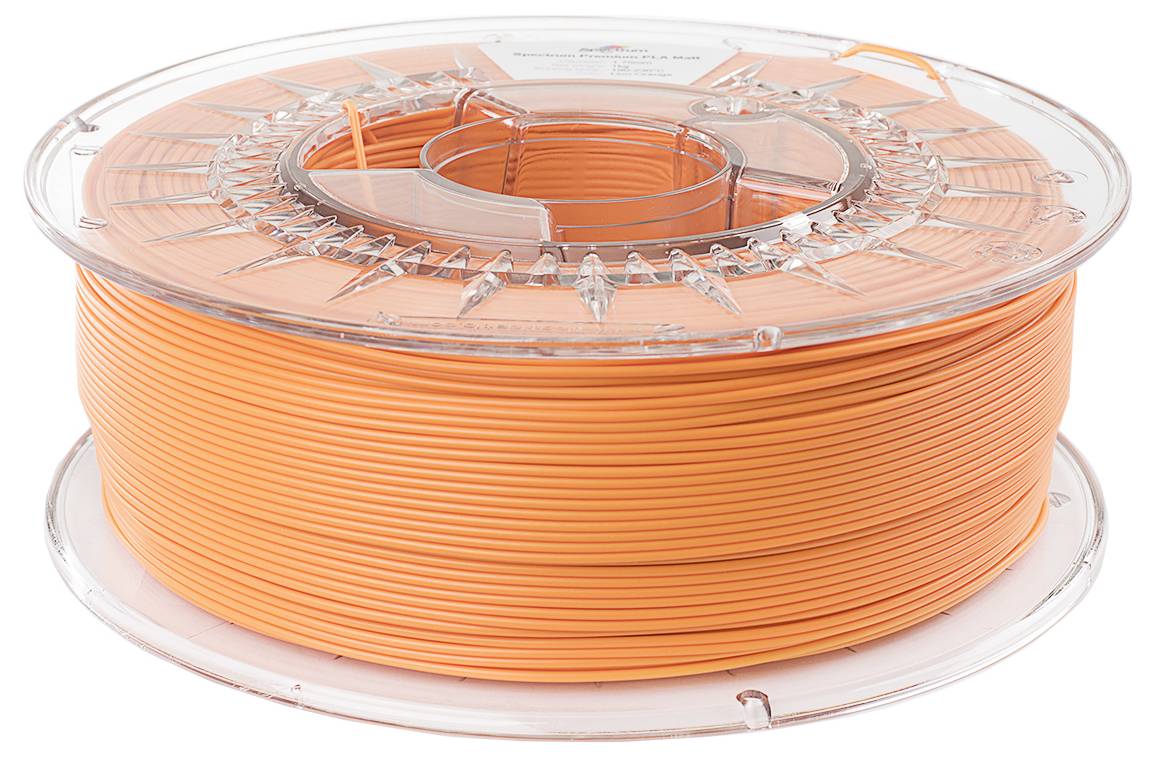 A reel of orange 3D printing filament.