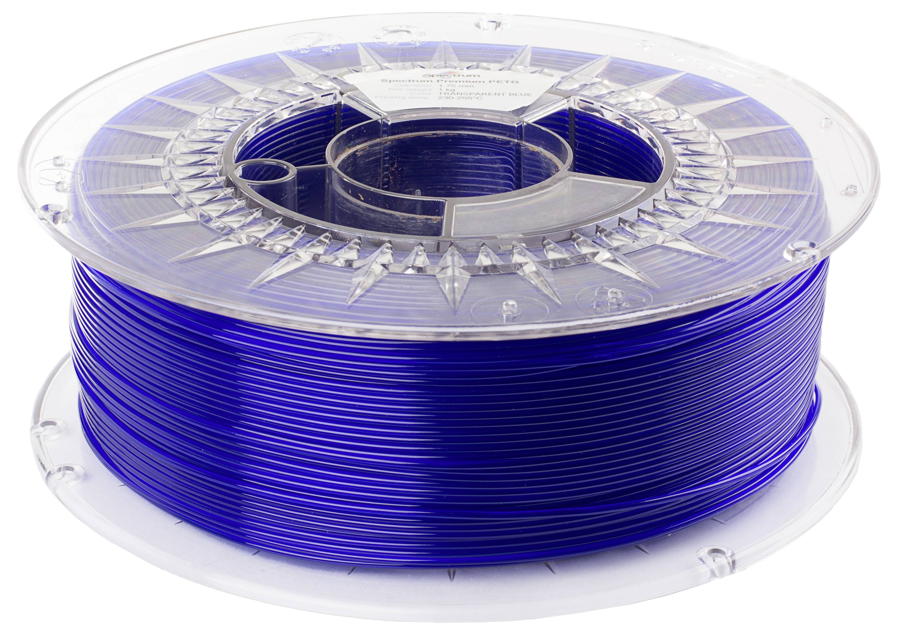 A spool of blue 3D printer filament, ready to be used in a 3D printing device for manufacturing objects.