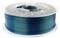 A reel of blue-green 3D printer filament.