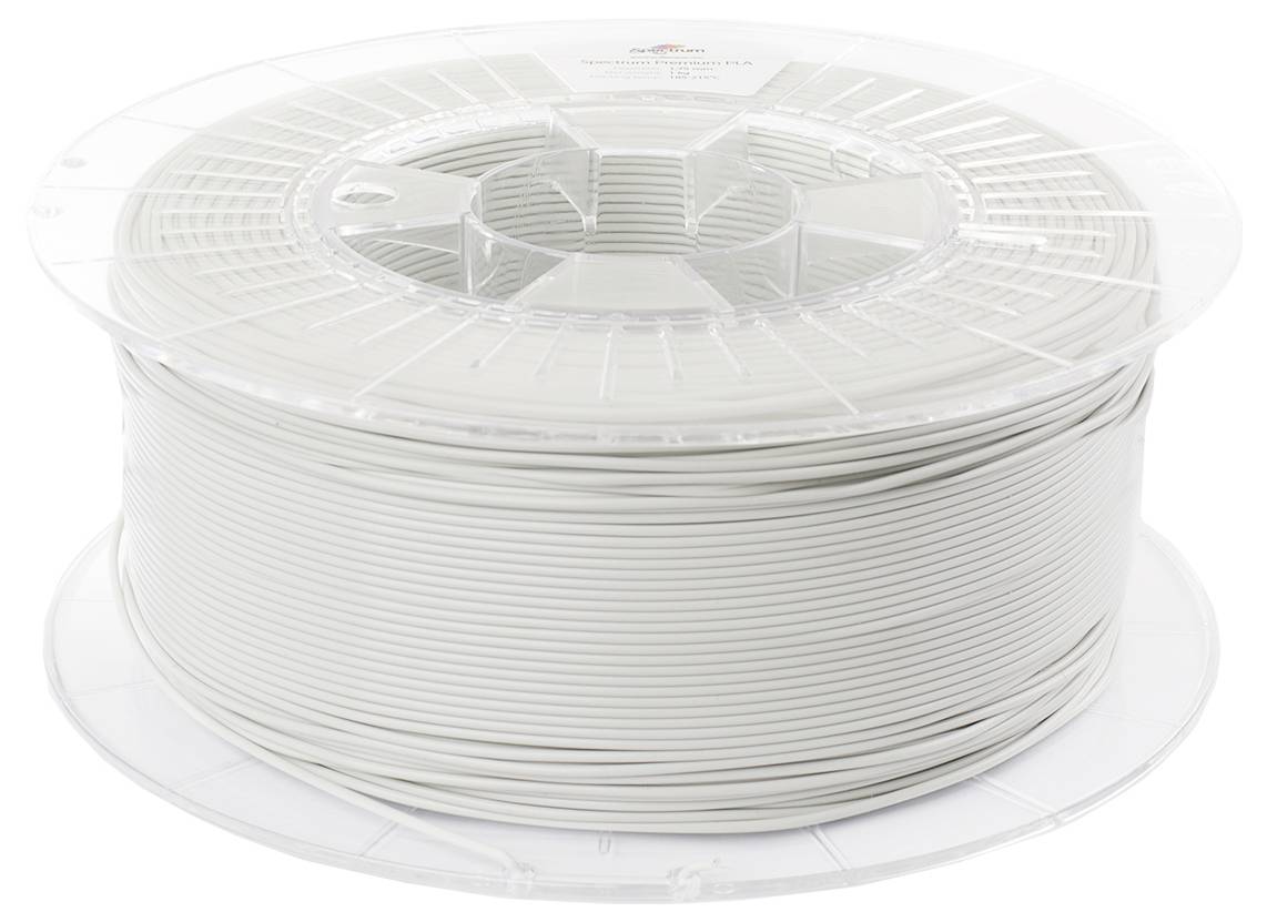 A spool of white 3D printer filament.