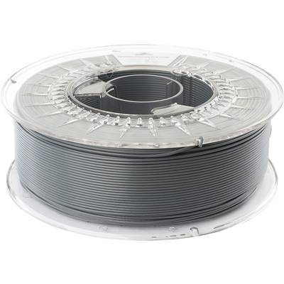 Roll of grey plastic filament for 3D printer, in a transparent plastic packaging.