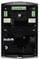 An open electronic device with multiple green terminals and black components mounted on a black circuit board, closely arranged.